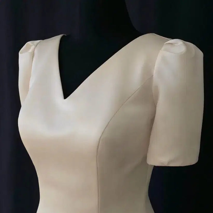 [BUNJANG] Mikado Silk Wedding Dress (Size M) / 셀프웨딩드레스, 피로연드레스, 실크드레스, M사이즈