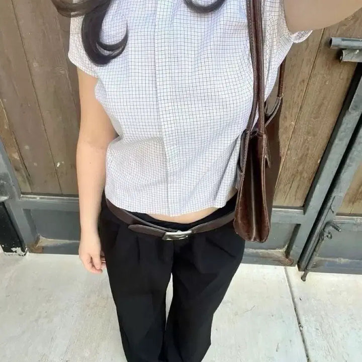 [BUNJANG] Brandy Melville Milli Checkered Shirt / 브랜디멜빌 체크 밀리 셔츠