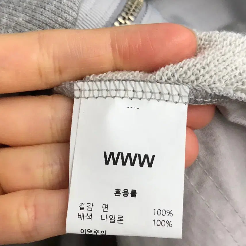 [BUNJANG] WWW We Will Nylon String Hooded Zip-up Jumper / WWW 웬위윌 나일론 스트링 후드 집업 점퍼 F