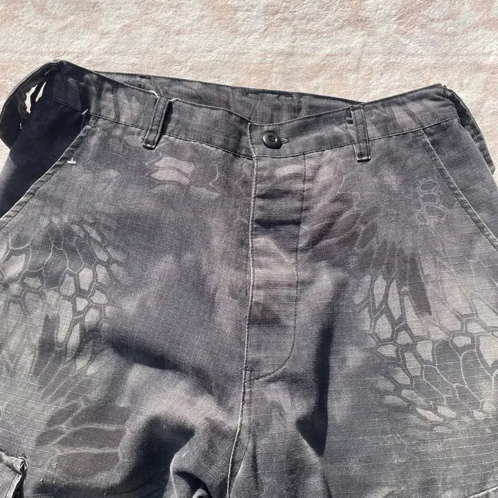 [BUNJANG] Black Tactical Camo Cargo Pants / 블랙 택티컬 카모 카고팬츠