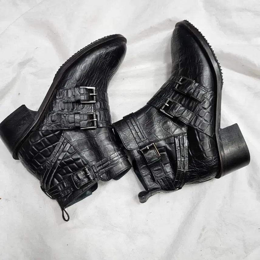 [BUNJANG] Namu Hana Crocodile Embossed Ankle Boots / 나무하나 앵클부츠 245
