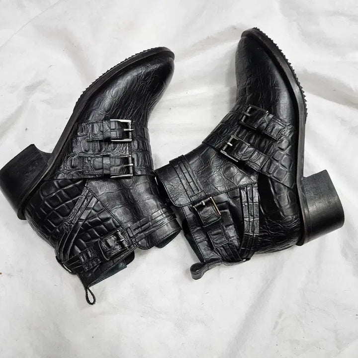 [BUNJANG] Namu Hana Crocodile Embossed Ankle Boots / 나무하나 앵클부츠 245
