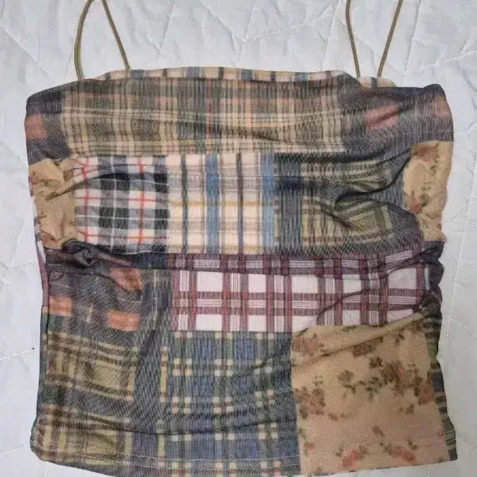 [BUNJANG] Vintage Pattern Shirring Tank Top / 빈티지 패턴 셔링 나시