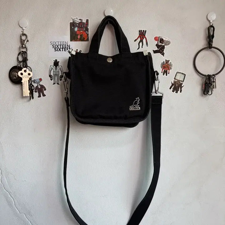 [BUNJANG] Kangol Mini Tote Crossbody Bag Black / 캉골 미니 토트백(크로스백) 블랙