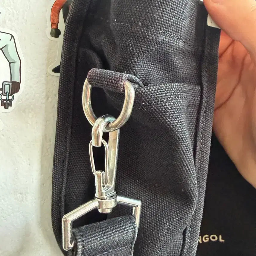 [BUNJANG] Kangol Mini Tote Crossbody Bag Black / 캉골 미니 토트백(크로스백) 블랙