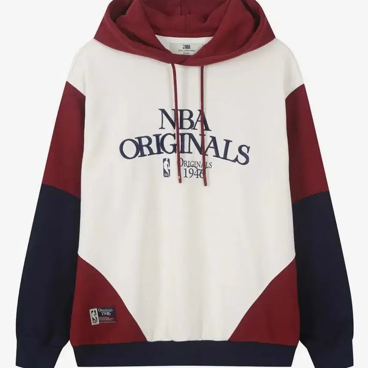 [BUNJANG] 2XL NBA Color Block Hoodie Ivory / 2XL NBA 컬러 블록 후드 티셔츠 아이보리