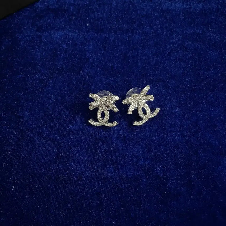 [BUNJANG] Chanel Ribbon Logo Earrings / 샤넬 리본  로고 귀걸이