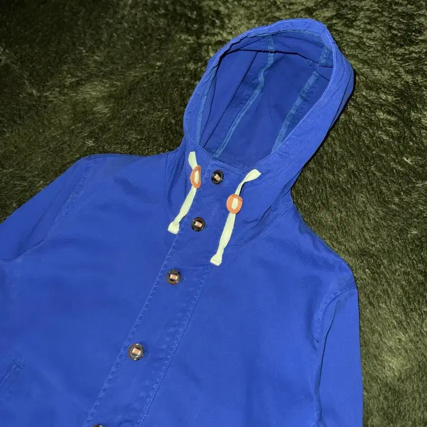 [BUNJANG] BEAMS Two-Way Hooded Cotton Jacket Blue / [M] BEAMS 빔즈 투웨이 후디드 코튼 자켓 블루