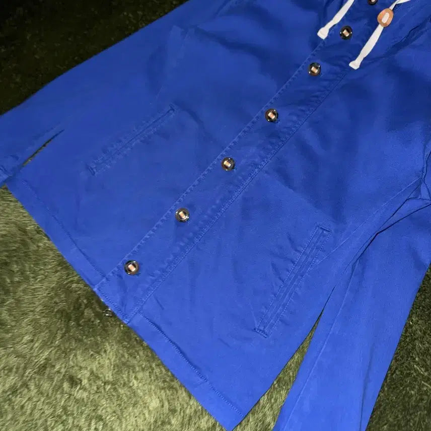 [BUNJANG] BEAMS Two-Way Hooded Cotton Jacket Blue / [M] BEAMS 빔즈 투웨이 후디드 코튼 자켓 블루
