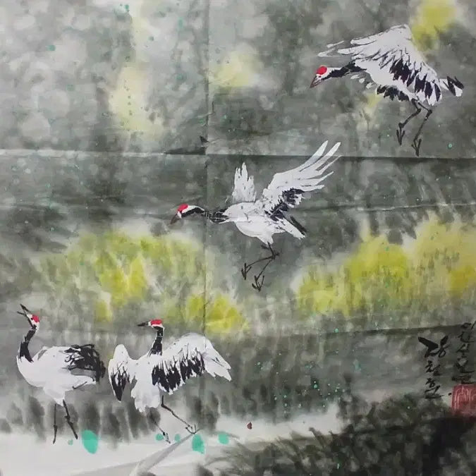 [BUNJANG] North Korean Crane Painting / 학그림(북한 알그림 )