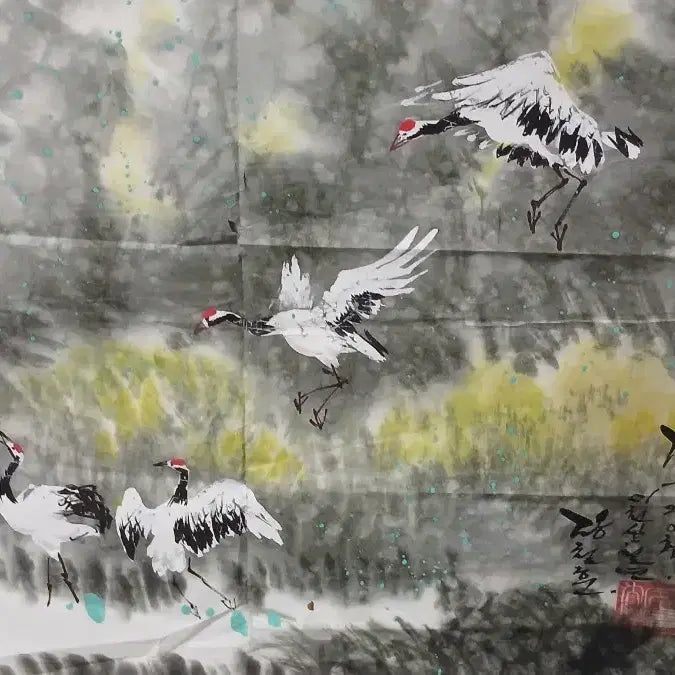 [BUNJANG] North Korean Crane Painting / 학그림(북한 알그림 )