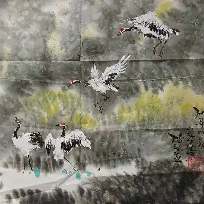 [BUNJANG] North Korean Crane Painting / 학그림(북한 알그림 )