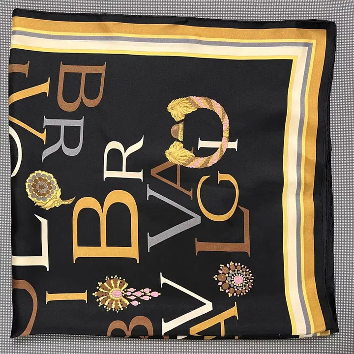 [BUNJANG] Bulgari Black Silk Scarf / 불가리 블랙 스카프