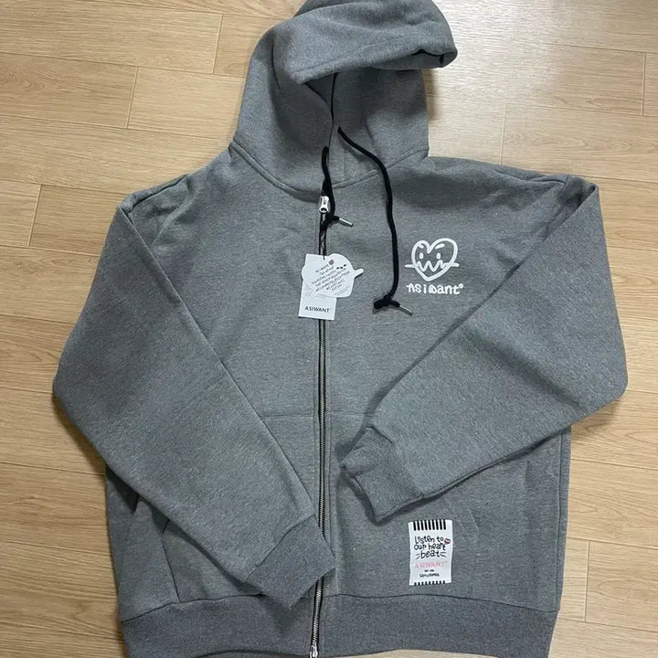 [BUNJANG] ASIWANT Hooded Zip-up Gray L New / 에즈아이원 ASIWANT 후드집업 L 회색 새상품