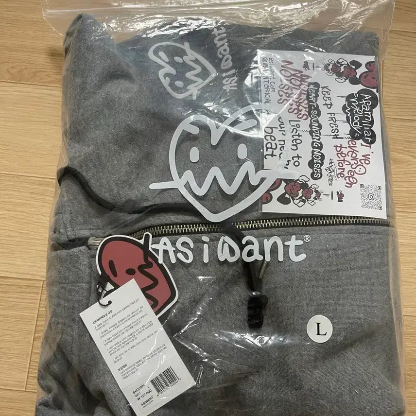 [BUNJANG] ASIWANT Hooded Zip-up Gray L New / 에즈아이원 ASIWANT 후드집업 L 회색 새상품
