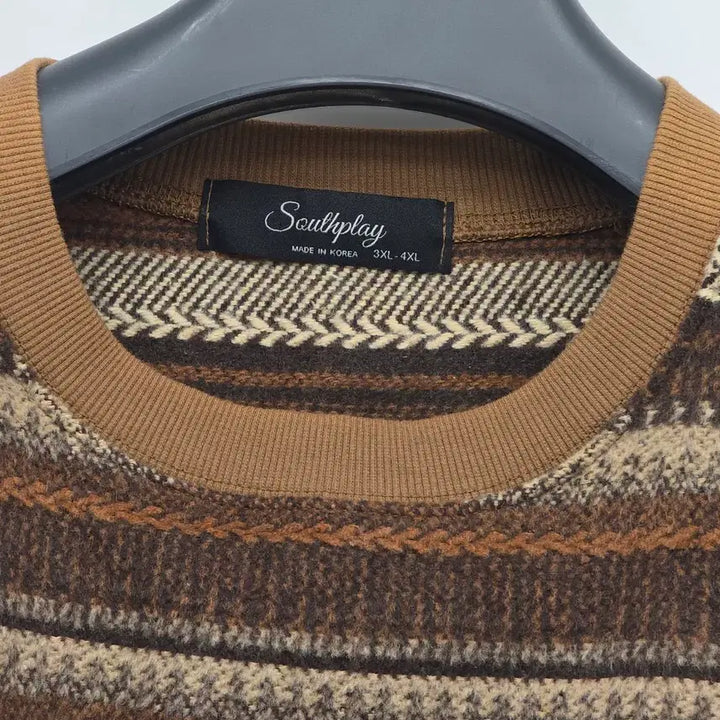 [BUNJANG] Soulstaylog Brown Striped Knit A30013 / Soulstaylog 브라운 스트라이프 니트 A30013