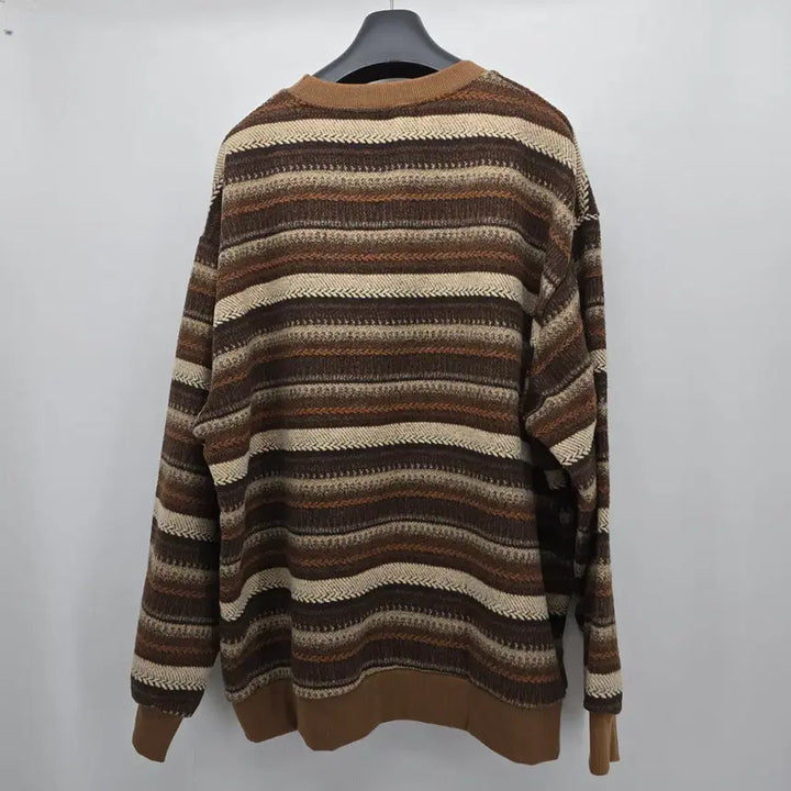 [BUNJANG] Soulstaylog Brown Striped Knit A30013 / Soulstaylog 브라운 스트라이프 니트 A30013