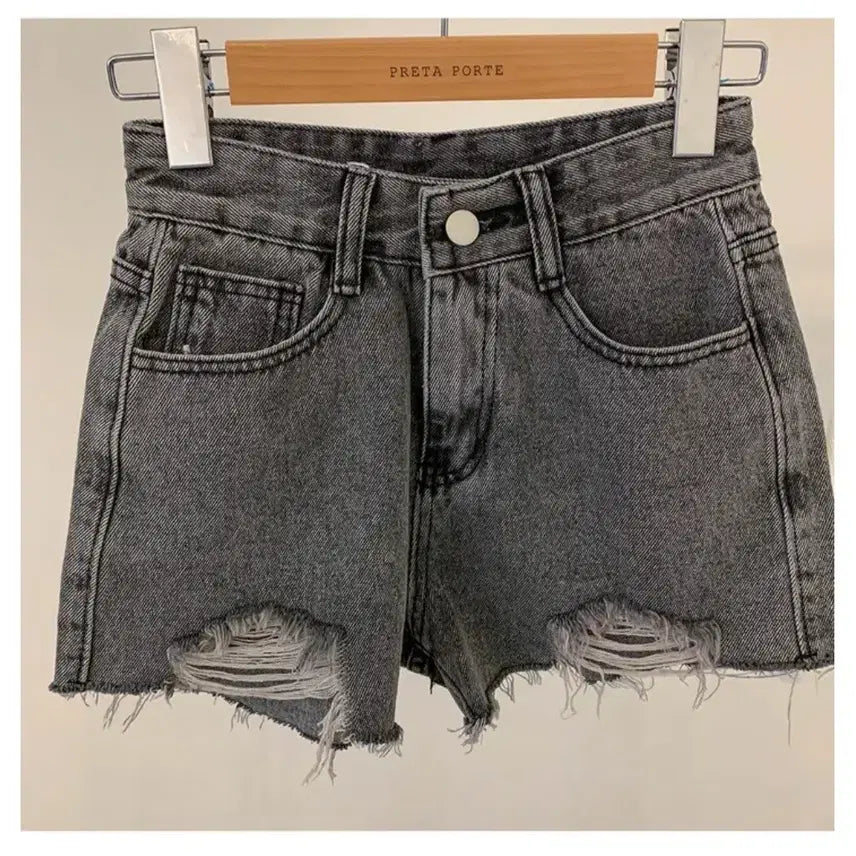[BUNJANG] High-Waist Denim Shorts / 하이웨스트 청반바지 에이블리