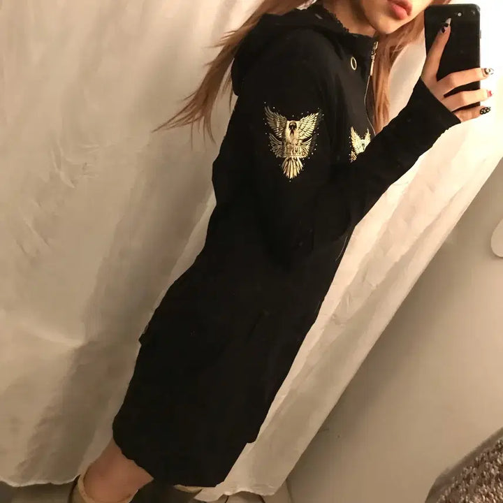 [BUNJANG] Vintage Gothic Punk Cubic Wing Hooded Zip-up / Vintage 고스펑크 고딕 갸루 큐빅 날개 후드집업