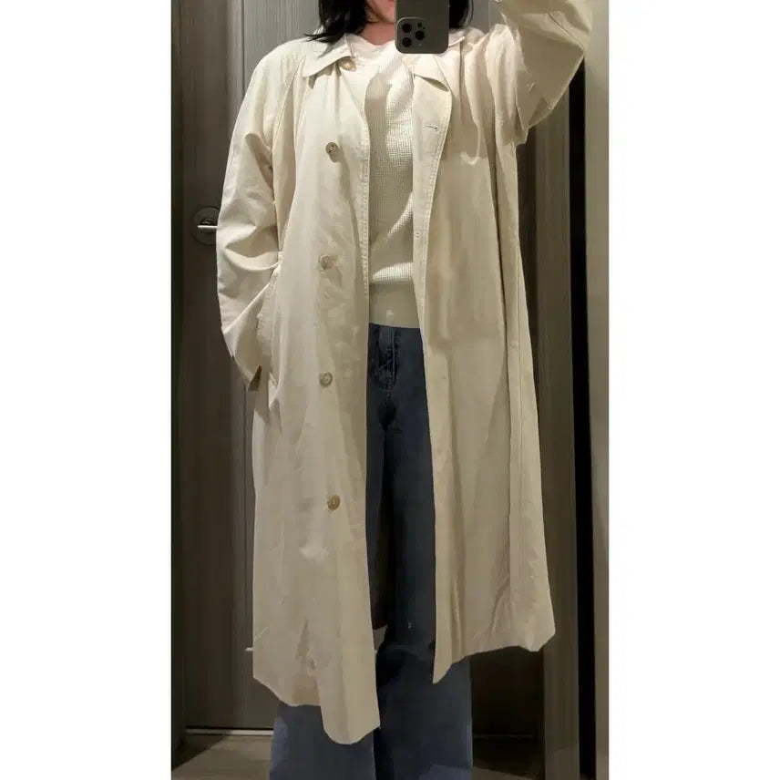 [BUNJANG] HANE Raglan Trench Coat - Ecru / HANE의 레글런 트렌치 코트   Ecru