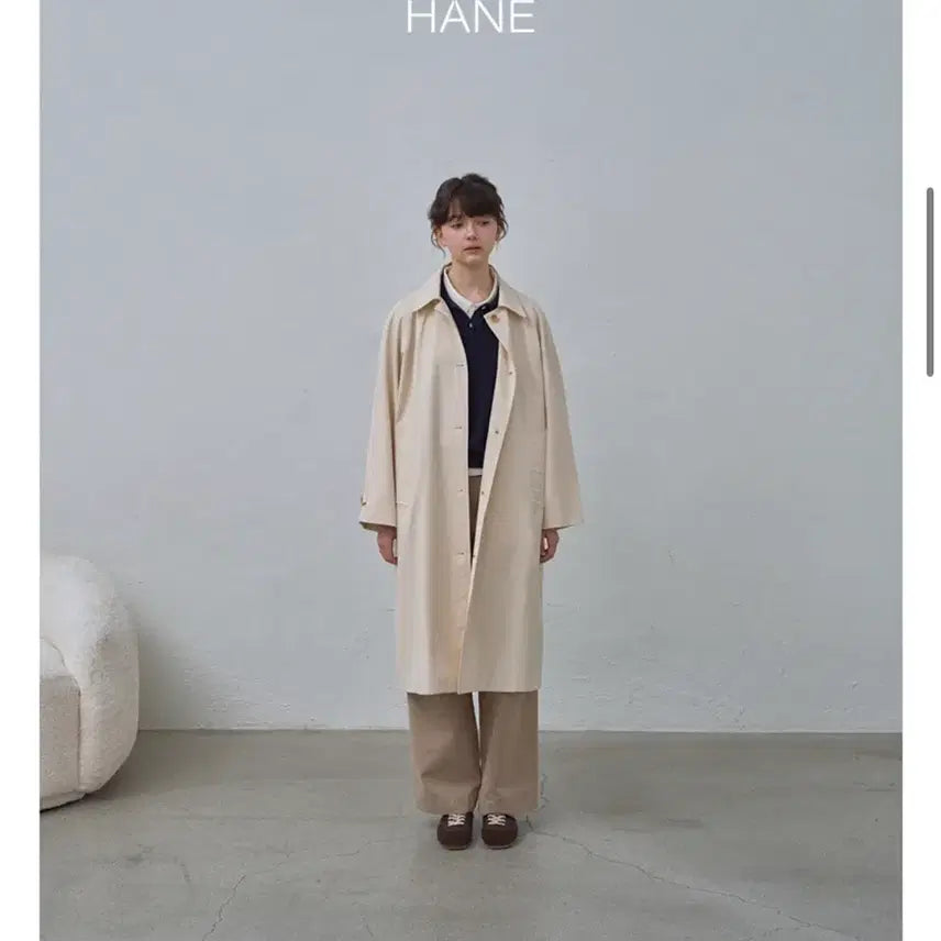 [BUNJANG] HANE Raglan Trench Coat - Ecru / HANE의 레글런 트렌치 코트   Ecru