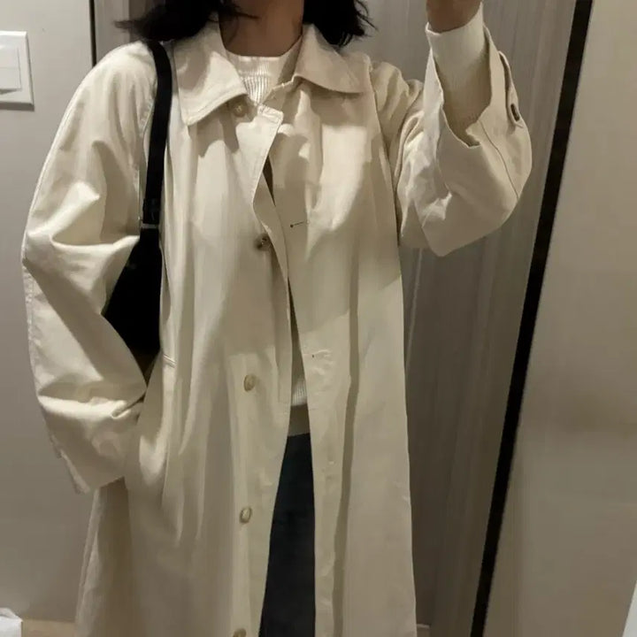 [BUNJANG] HANE Raglan Trench Coat - Ecru / HANE의 레글런 트렌치 코트   Ecru