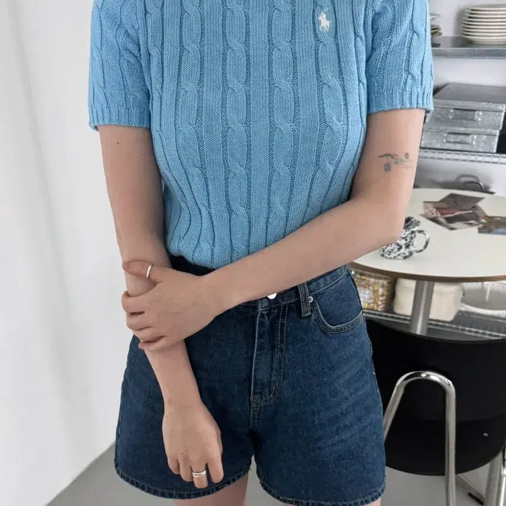 [BUNJANG] Polo Women New Wave Short-Sleeve Knit Top / 폴로 우먼 뉴웨이브 반팔니트