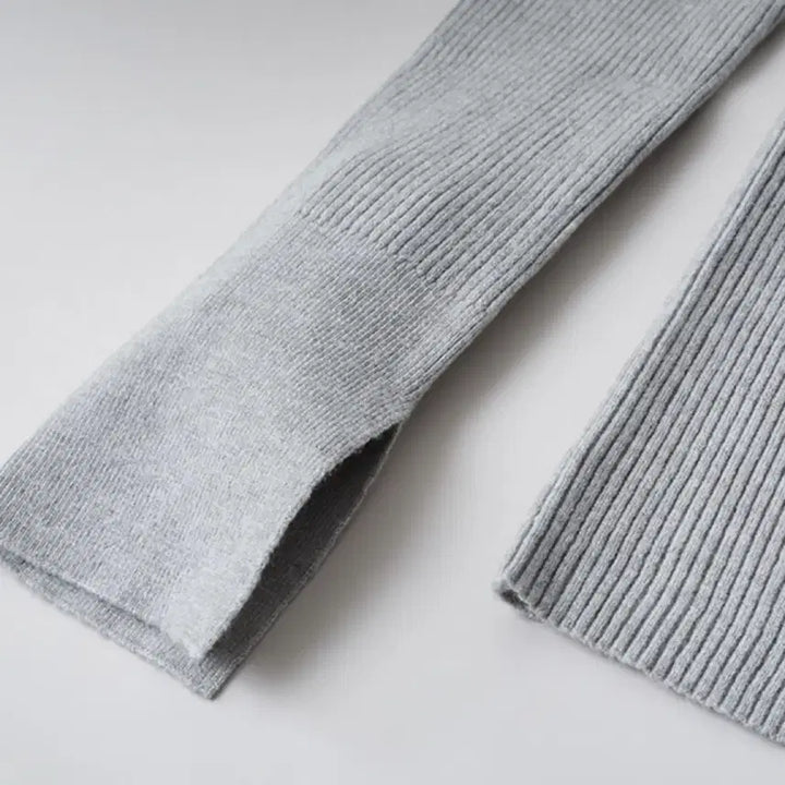 [BUNJANG] SPAO Slit Detail Ribbed Knit Top / 스파오 사선 트임 골지 니트 회색