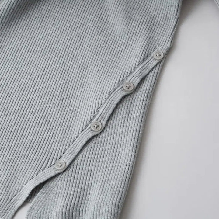 [BUNJANG] SPAO Slit Detail Ribbed Knit Top / 스파오 사선 트임 골지 니트 회색