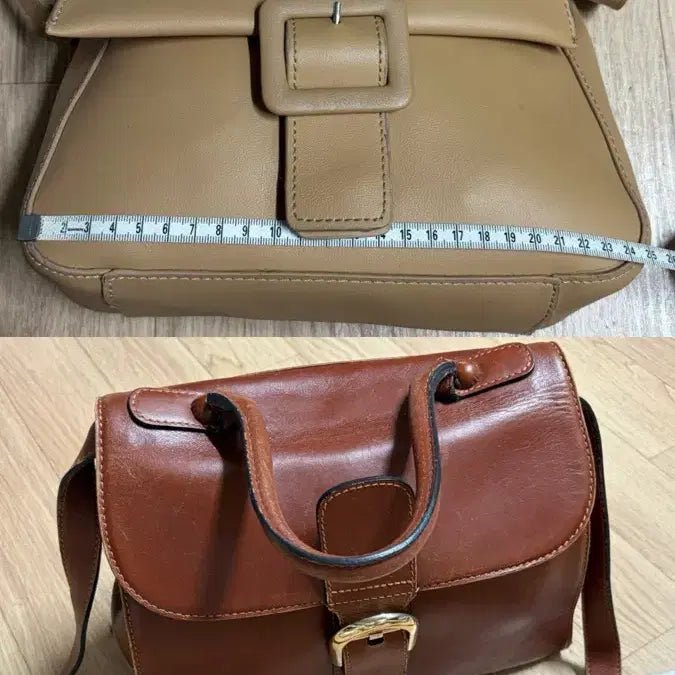 [BUNJANG] Vintage Real Leather Crossbody Bag Bundle / 크로스백 두개 일괄 빈티지 리얼 가죽