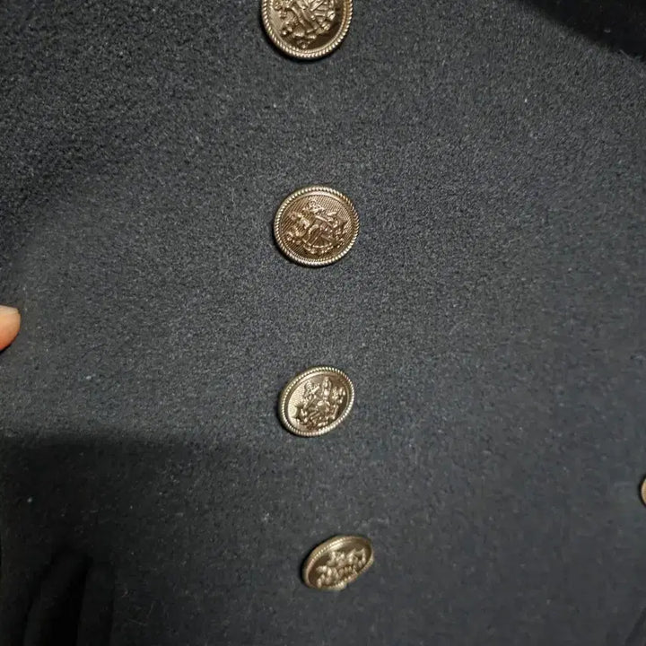 [BUNJANG] Saint Laurent Black Gold Button Coat / 생로랑 블랙 금장 버튼 코트