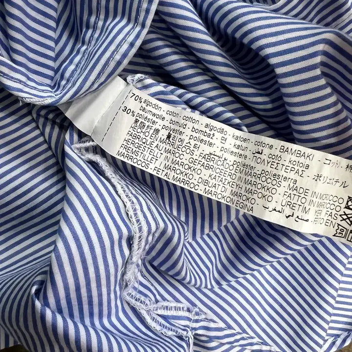 [BUNJANG] ZARA Striped Oversized Button-Down Shirt Dress / L) ZARA 자라 스트라이프 오버사이즈 버튼 다운셔츠 원피스