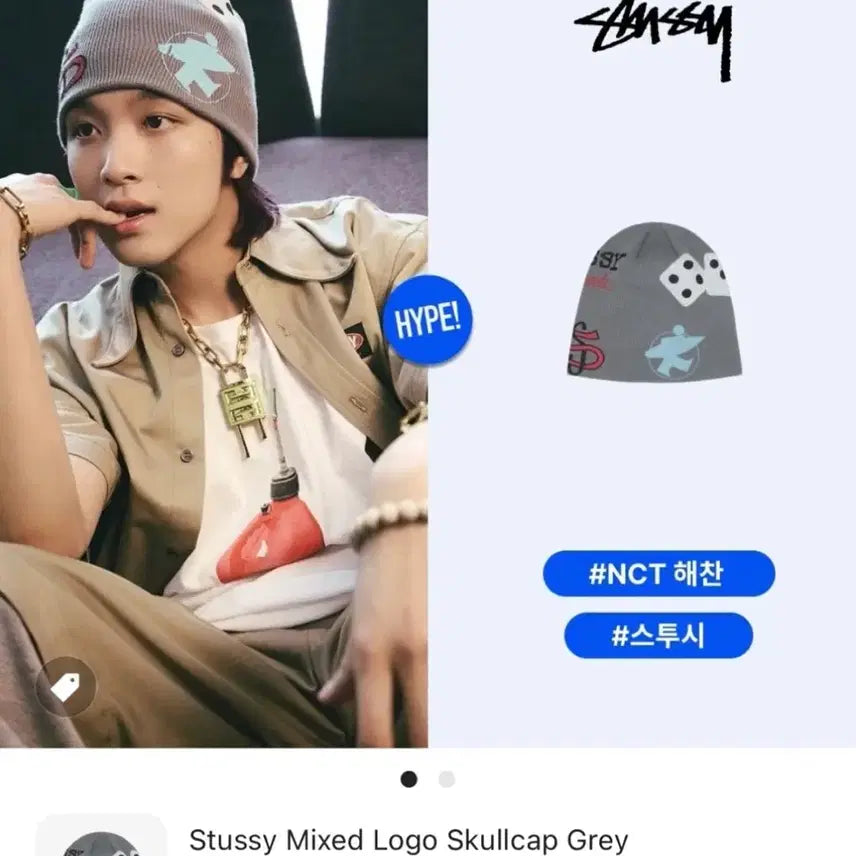 [BUNJANG] Stussy Mix Logo Beanie Grey / 스투시 믹스로고 비니 그레이