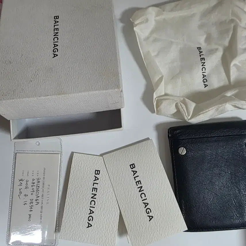 [BUNJANG] Balenciaga Nut Black Bifold Wallet Full Set / 발렌시아가 너트 블랙 반지갑 풀세트