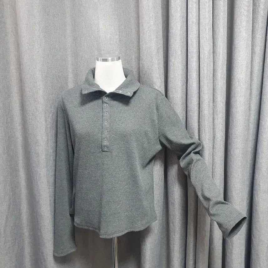 [BUNJANG] Basic Long Sleeve Top / 똑딱이 골지 롱슬리브