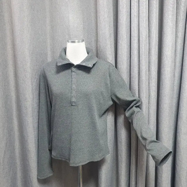 [BUNJANG] Basic Long Sleeve Top / 똑딱이 골지 롱슬리브