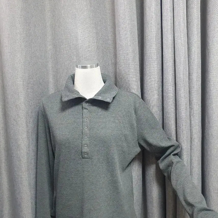 [BUNJANG] Basic Long Sleeve Top / 똑딱이 골지 롱슬리브