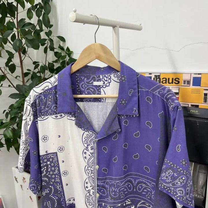 [BUNJANG] 8by Yoox Paisley Short Sleeve Shirt XXL / 8by yoox 비스코스/코튼 페이즐리 반팔 셔츠 XXL