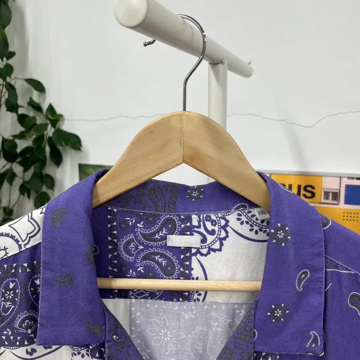 [BUNJANG] 8by Yoox Paisley Short Sleeve Shirt XXL / 8by yoox 비스코스/코튼 페이즐리 반팔 셔츠 XXL