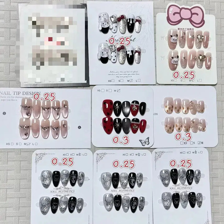 [BUNJANG] Handmade Nail Tips (M) Set / 수제네일팁(m) / 16