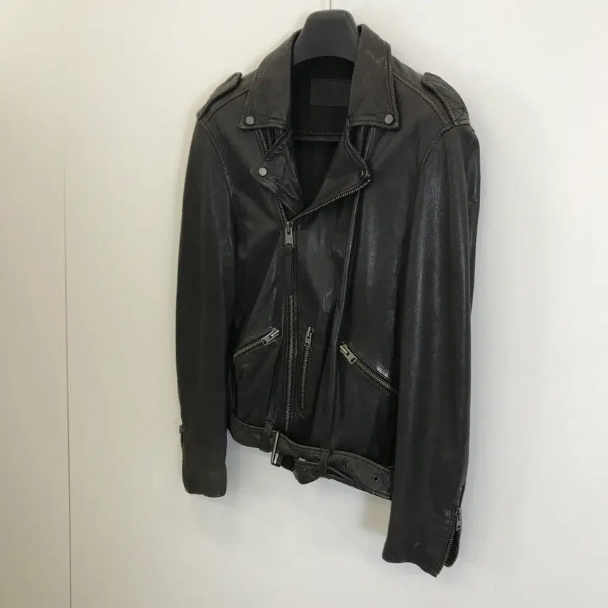 [BUNJANG] AllSaints Kahawa Double Rider Jacket Lambskin [M] / 올세인츠 카하와 더블라이더 자켓 램스킨 [M]