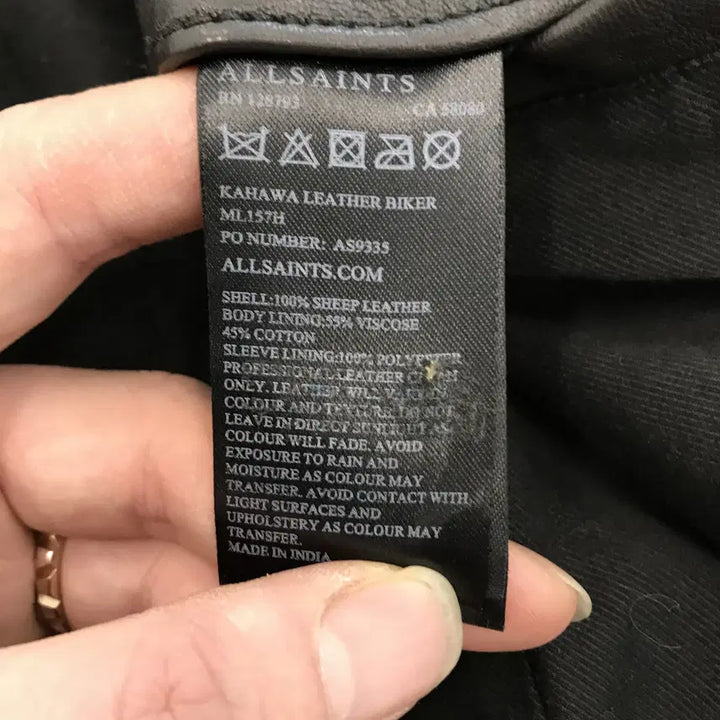 [BUNJANG] AllSaints Kahawa Double Rider Jacket Lambskin [M] / 올세인츠 카하와 더블라이더 자켓 램스킨 [M]