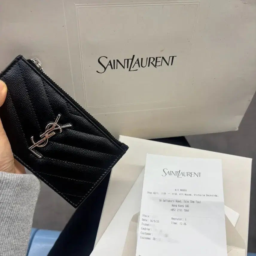 [BUNJANG] Saint Laurent Cassandra Matelasse Zip Card Wallet / 생로랑 카산드라 마틀라세 지퍼 카드지갑