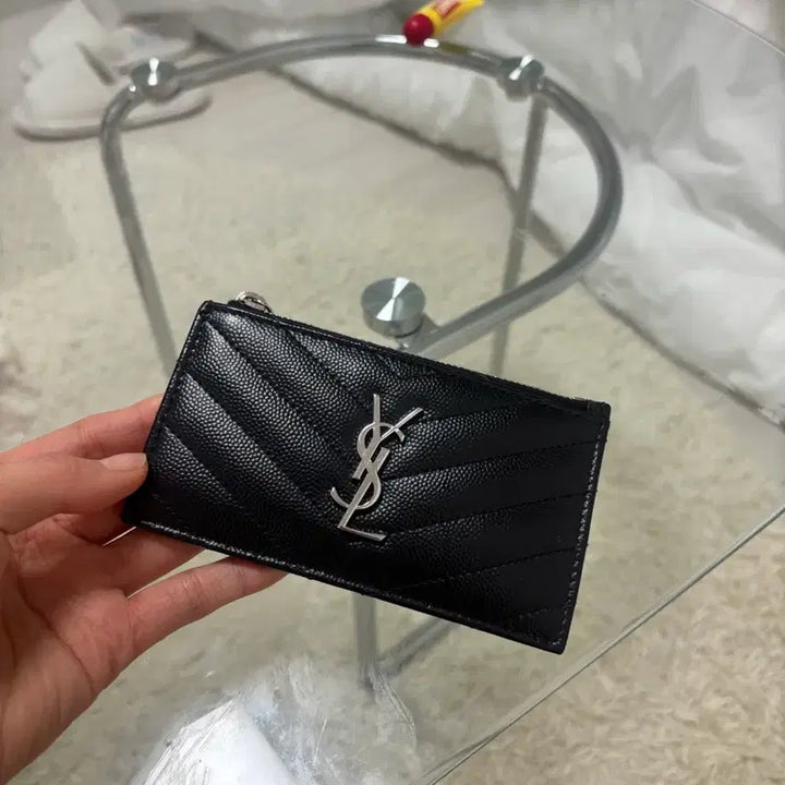 [BUNJANG] Saint Laurent Cassandra Matelasse Zip Card Wallet / 생로랑 카산드라 마틀라세 지퍼 카드지갑