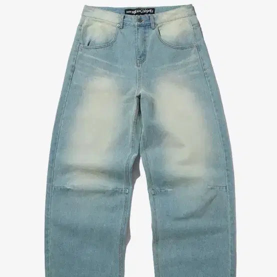[BUNJANG] Suede Washed Denim Jeans / 스웨이드 컬러 워시드 데님 블루