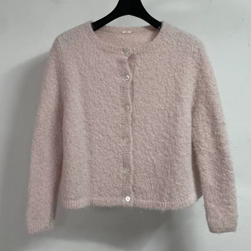 [BUNJANG] Viaflein Pastel Pink Alpaca Cardigan / 비아플레인 파스텔핑크 알파카 가디건 (on.606)