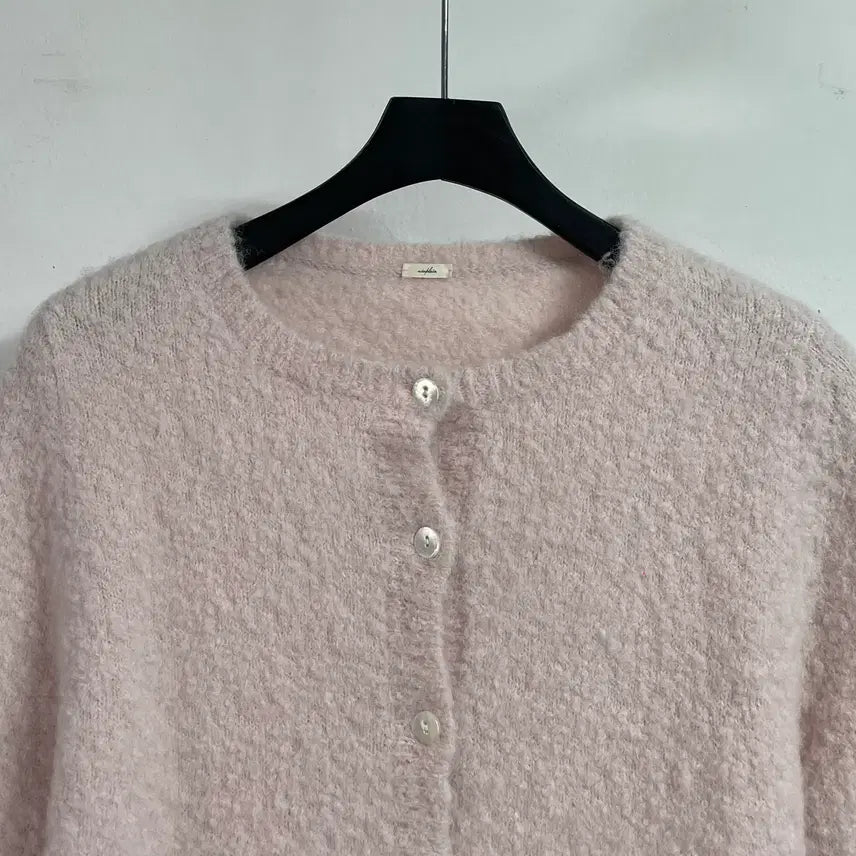 [BUNJANG] Viaflein Pastel Pink Alpaca Cardigan / 비아플레인 파스텔핑크 알파카 가디건 (on.606)