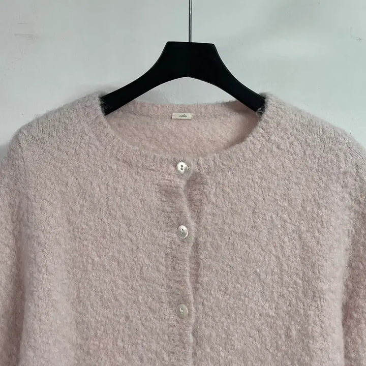 [BUNJANG] Viaflein Pastel Pink Alpaca Cardigan / 비아플레인 파스텔핑크 알파카 가디건 (on.606)