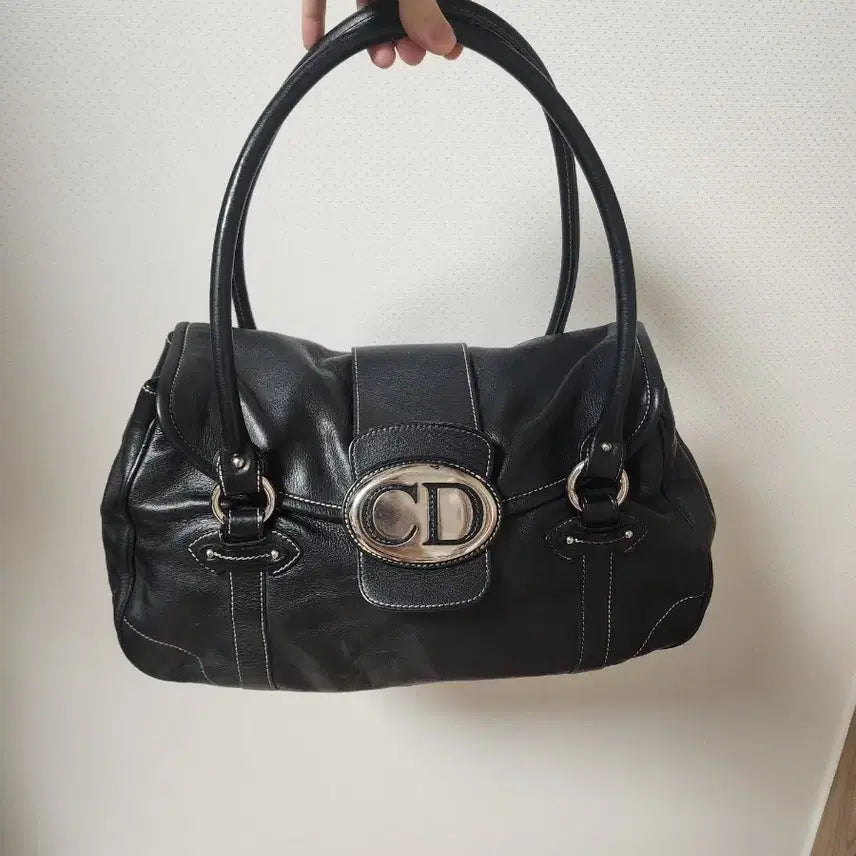 [BUNJANG] Dior Black Leather Shoulder Bag / 디올 블랙 레더 숄더백 CD로고