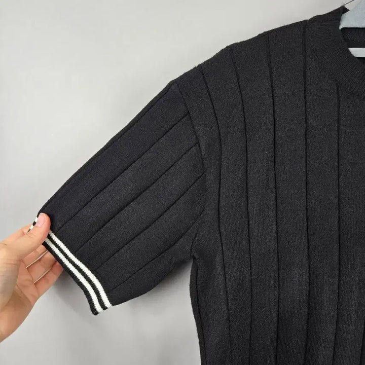 [BUNJANG] LIBERTA Muscle Fit Short Sleeve Knit Black / [무료배송]리베르타 L 남성 머슬핏 반팔 니트 블랙